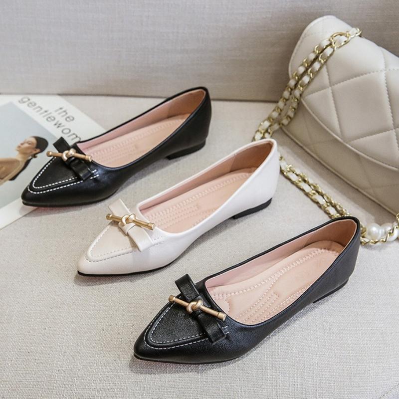 Fashion Soft Soled Pointed Single Shoes Womens Summer New Shallow Flat Shoe Womens Outer Wear Korean Version Fashion Casual Women Shoes