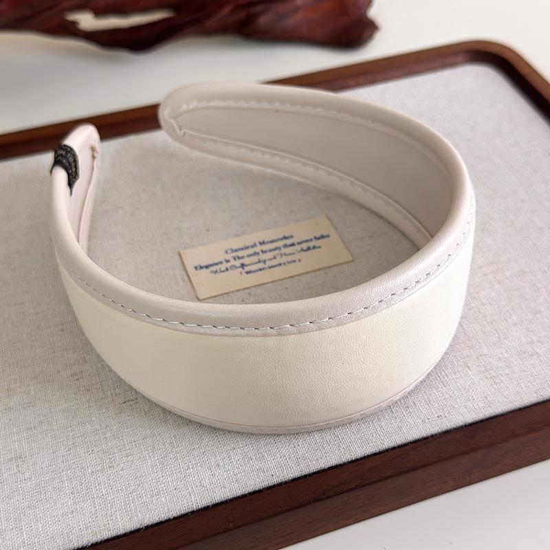 Franse Stijl Haar Hoepel Haarbanden Retro Leer Brede Hoofdbanden Vrouwen Haarband Vrouwelijk Gezicht Wassen Make-up Hoofddeksel Haar Accessoires