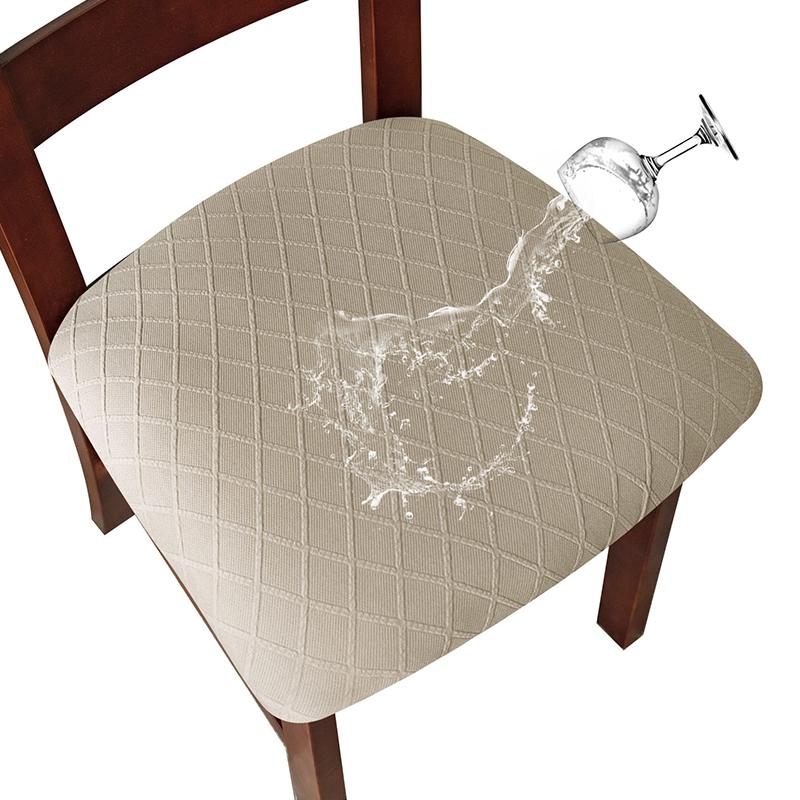 1Pc Polyester Dining Chair Dining Room Removable Cushion Covers Washable Upholstered WaterProof Chair Covers Elastic