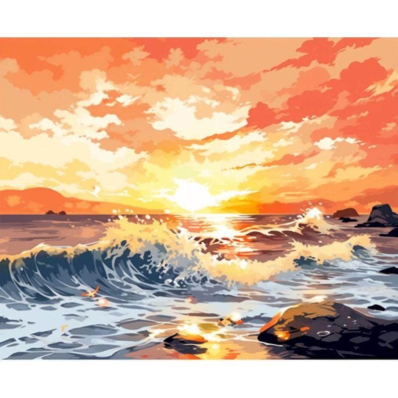 CHENISTORY Oil Painting Seaside House Drawing On Canvas HandPainted Art Gift DIY Pictures Coloring By Number Kits Home Decoratio