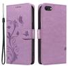 For iPhone 6/6s/7/8/SE (2020)/SE (2022) PU Leather Cases Flower Pattern Wallet Stand Phone Cover with Strap