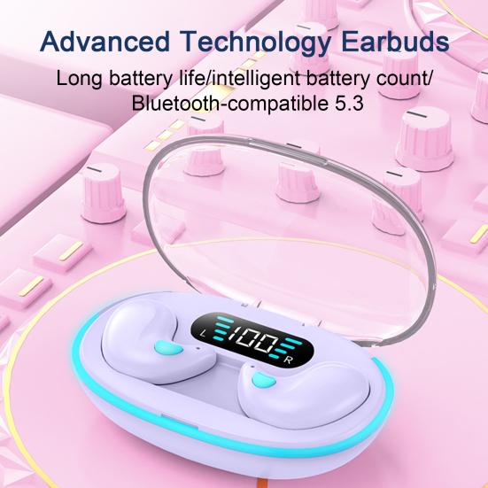 X55 TRUE Wireless 5.3 Noise Reduction Earphones Bluetooth-compatible Waterproof LED Power Display Long