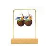 European American Style Tropical Coconut Wood Earrings