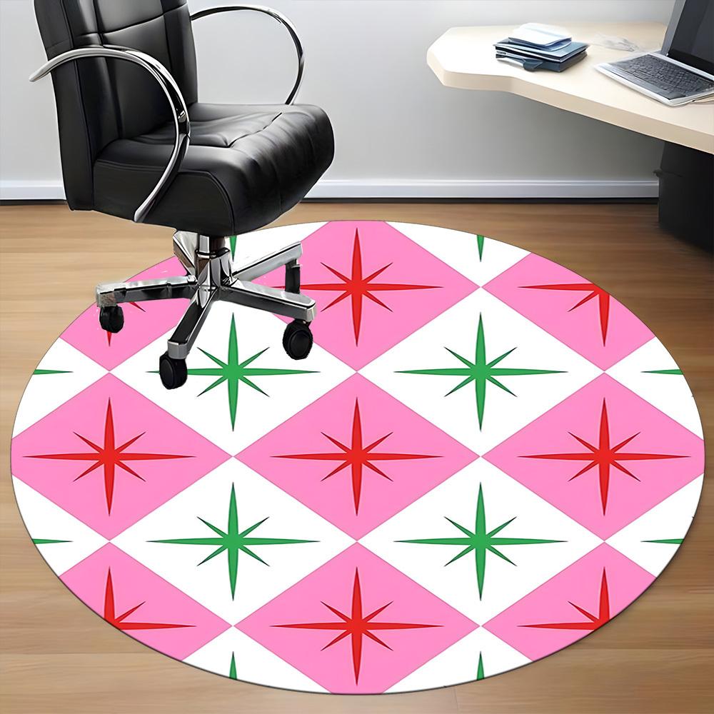 1pc Star Pattern Chair Carpet for Office Non Slip, Lightweight, Machine Washable Rug for Office Holiday Decor