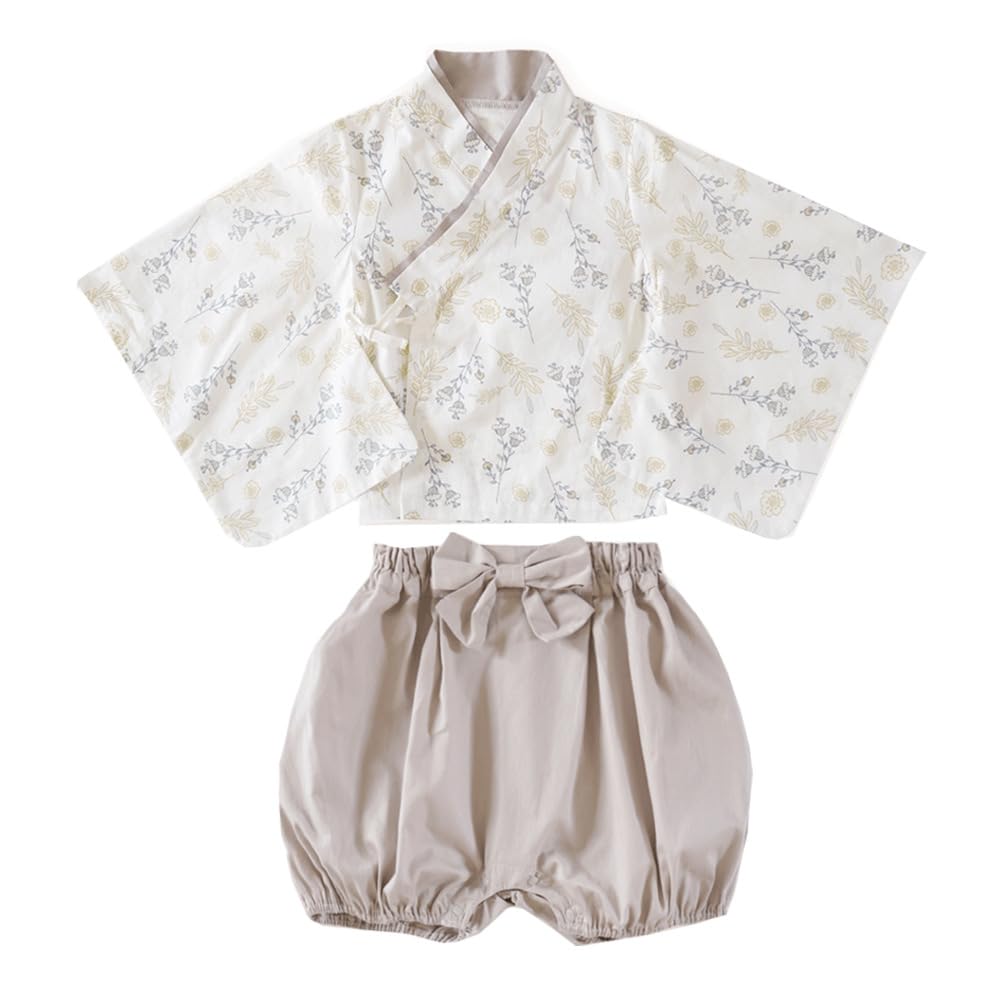 Akarinca Baby Japanese Botanical Hakama Japanese Style Perfect for First and Other Natural Floral Print Sizes and Perfect for Formal First New and