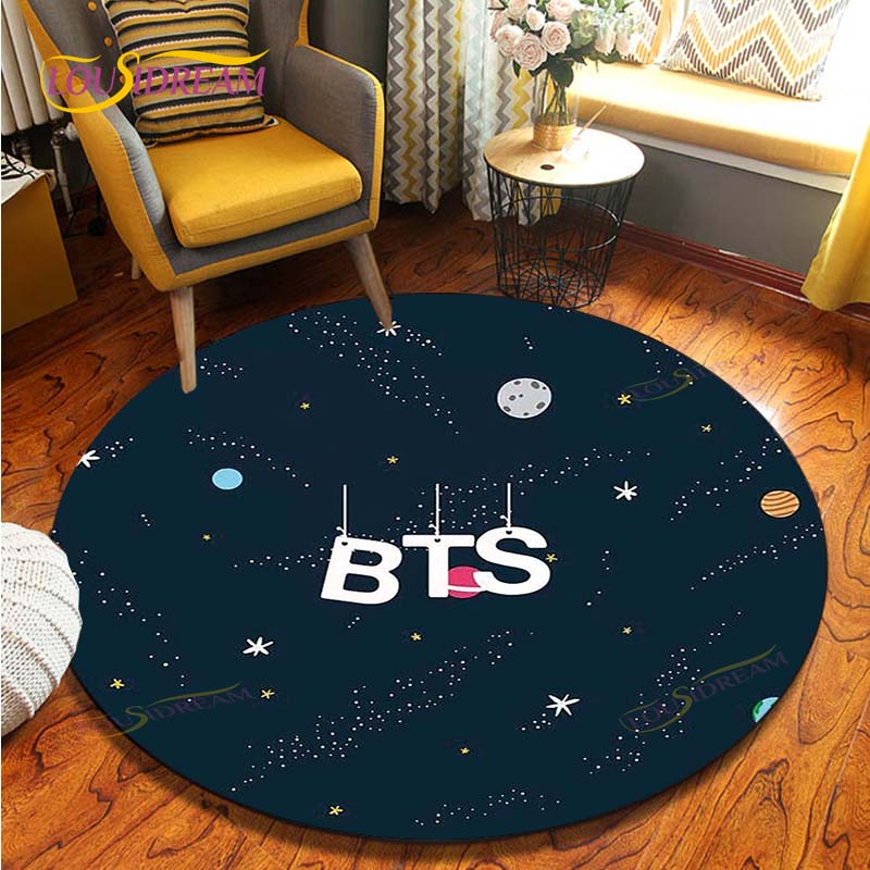 

Найновіші Kpop Bangtan Boys Круглі килими Геометричні Нековзкі Килими для підлоги у вітальню Декор кімнати Домашні килими Килимок для підлоги у ванну кімнату 120cm