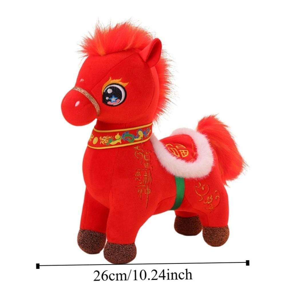 PP Cotton Plush Horse Plush Doll Chinese Style Chinese Stuffed Horse Doll  Festive Decor