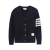 Unisex College Style Cotton Yarn-Dyed Casual Cardigan Jacket