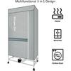 Electric Clothes Dryer with Remote Control and Timer, 1300W Large Capacity 2-Tier Heated Airer with Cover, Indoor Foldable Drying Rack, Overheat