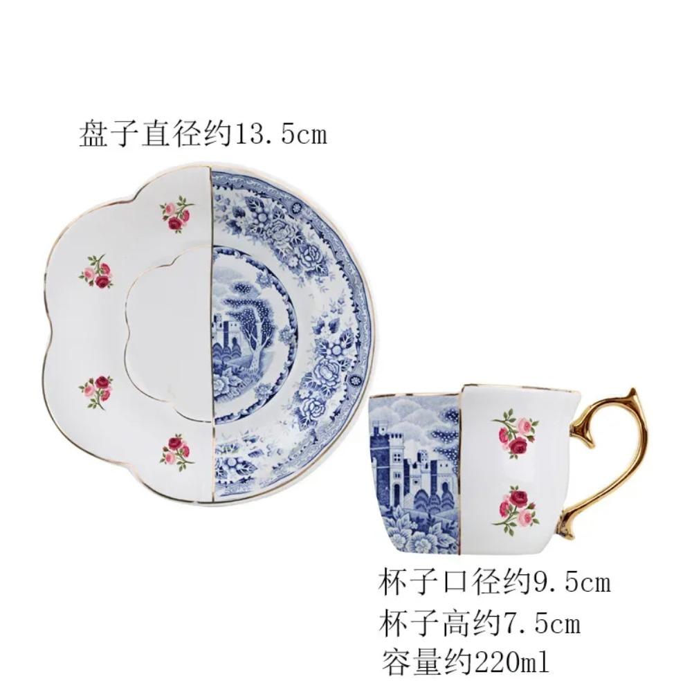 Luksusowy ceramiczny kubek ze spodkiem, europejski retro popołudniowy zestaw filiżanek do kawy i spodków, zestaw filiżanek dla par, kreatywne naczynia do picia