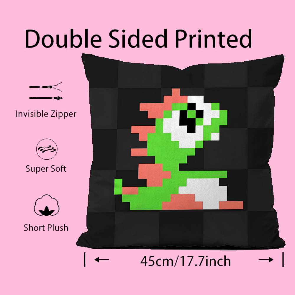 Puzzle Game B-Bubbles Bobble Pillow Case Anti-dustmite Pillowcase Invisible Zipper Silky Short Plush Sofa Cushion Cover