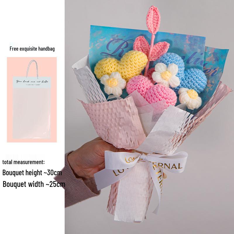 Heartfelt Rose Knit Flower Bouquet - Perfect Gift for Mother s Day or Graduation