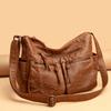 Luxury Solid Color Soft Leather Shoulder Bags for Women Designer Large Capacity Women's Fashion Feminine Crossbody