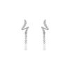 Galaxy Moonlight Long Diamond Pearl Fashion Stud Earrings Women's Niche Design Ear Clips Women's Holeless Mosquito Coil Disc Earrings