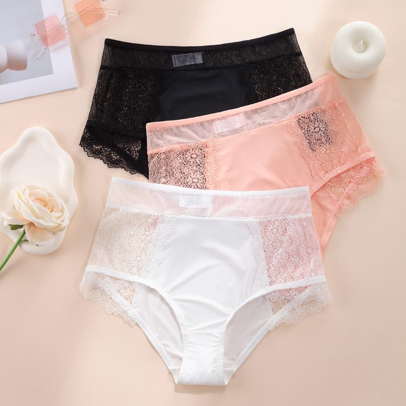 High Waist Ice Silk Panties Women's Abdominal Tight Underwear No Trace Hip Lifting Triangle Brifes Underwear