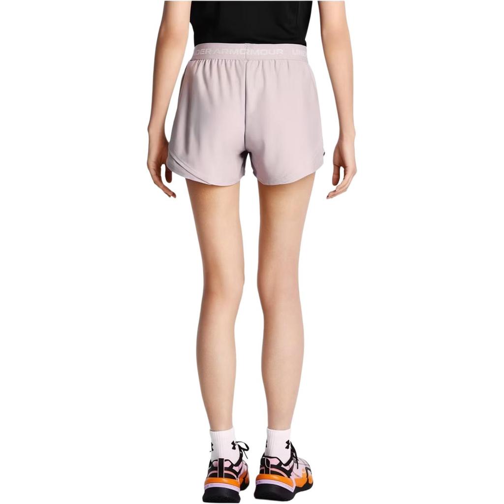 Under Armour Lightweight Training Solid Color Minimalist Breathable Everyday Versatile Sports Shorts Women Shorts Dawn-Gray Pink 1390379-009
