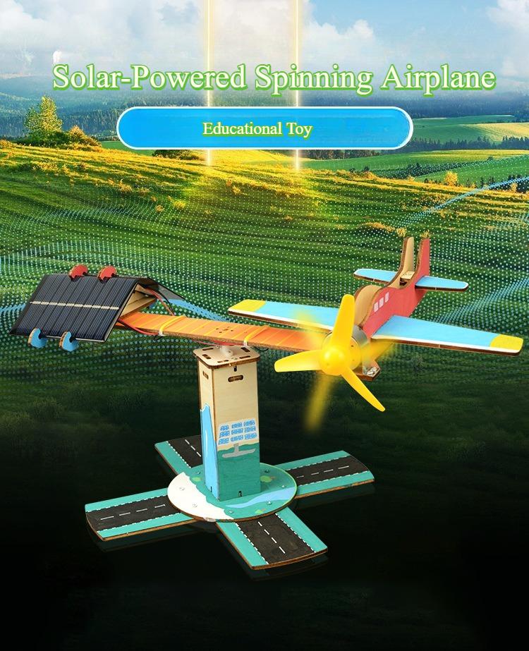 DIY Spinning Airplane Kit Solar Powered Flying Toy for Kids Hands on Science Experiment STEM Project Solar Energy Teaching