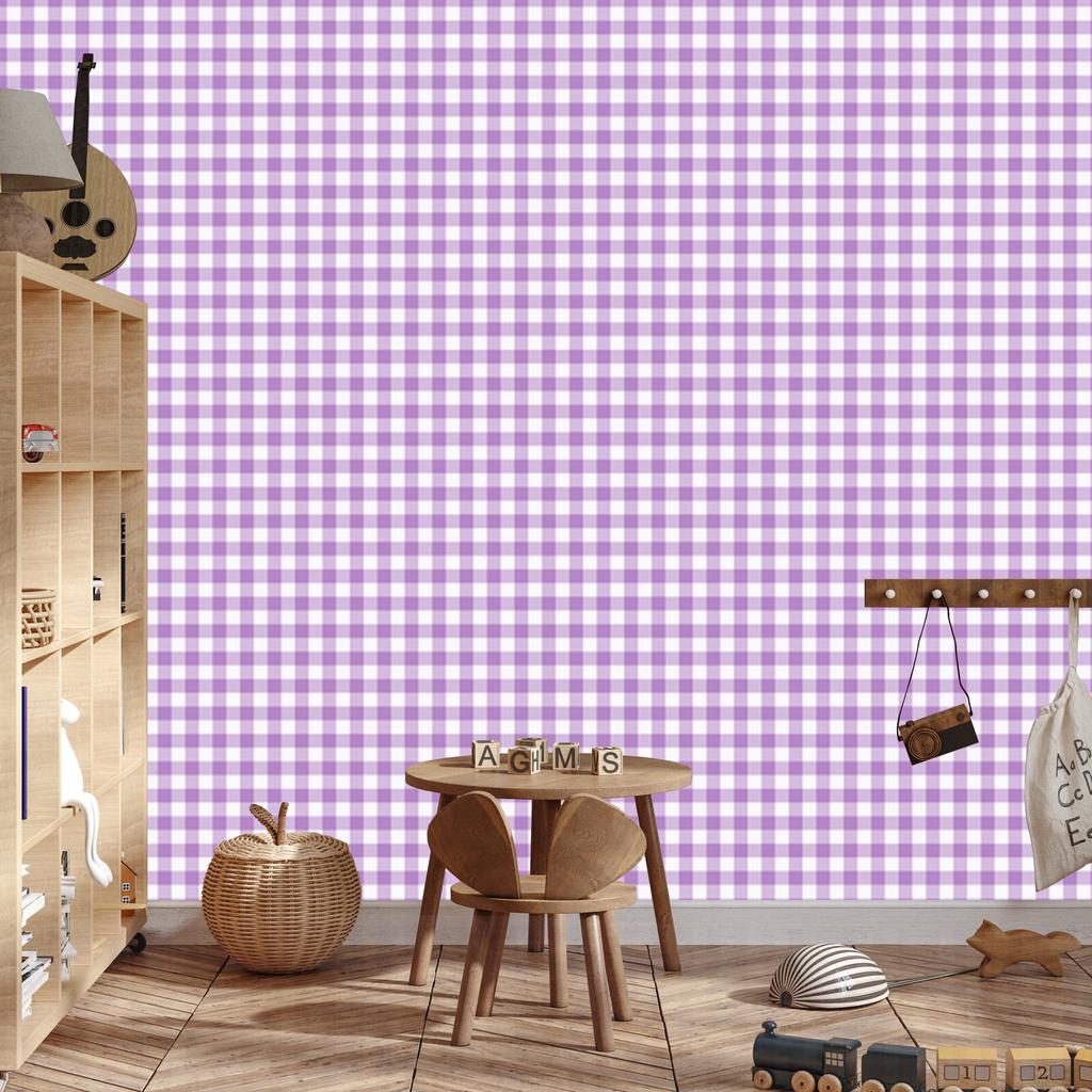 Wallpaper Fabric Pattern Lavender, White and Purple 50x1000
