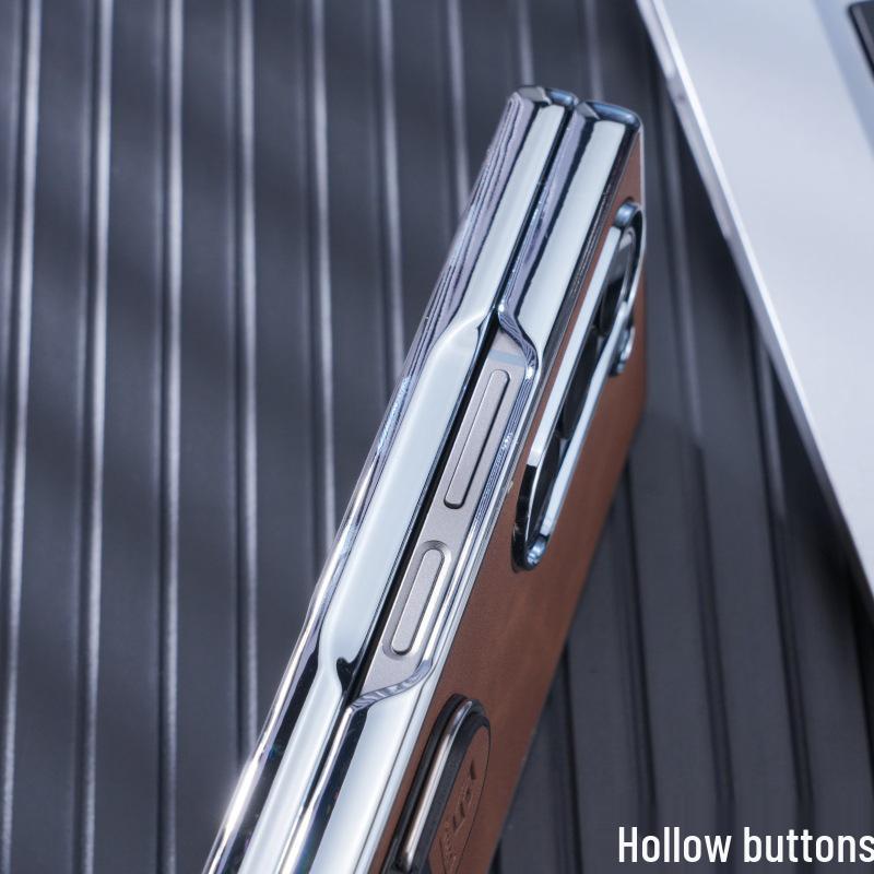 Samsung Z Fold7/6 Phone Case: Electroplated Leather Stand for Folding Screen Protection (Fits Models 5/4/3)