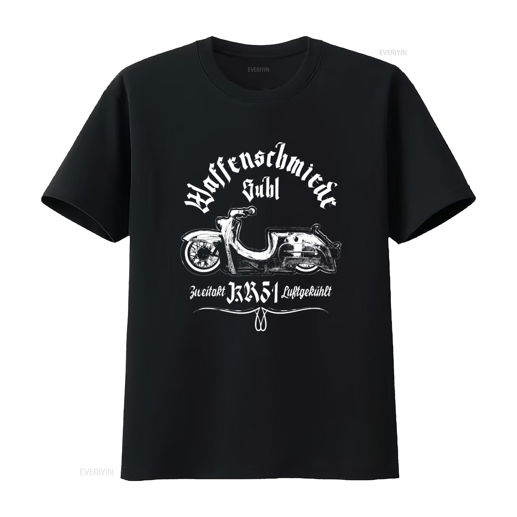 

Gunsmith Suhl Schwalbe KR51 Roller Moped Vintage Retro Motorcycle Design T Shirt vintage Washed fashion Stylish Unisex 4XL