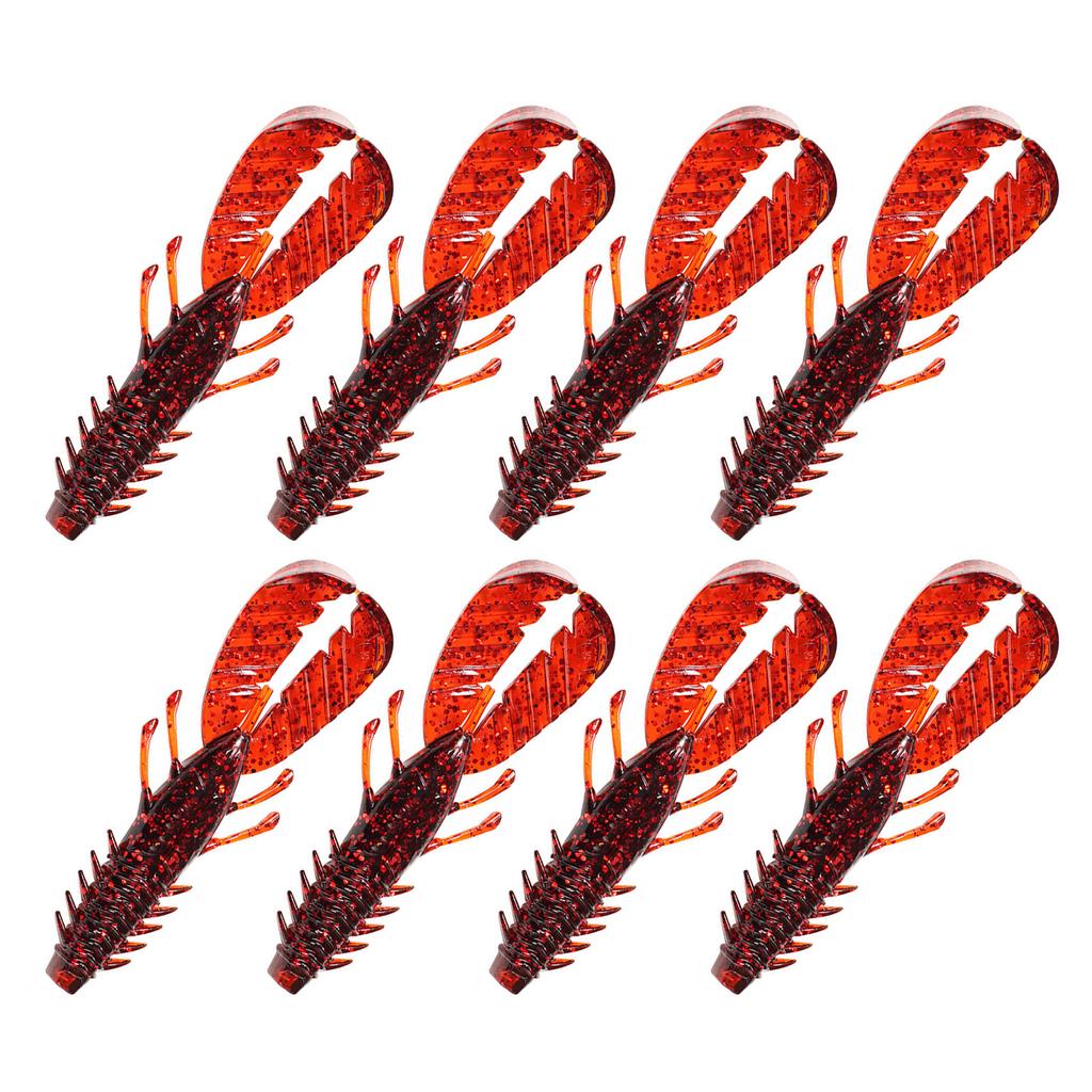 8pcs Shrimp Soft Bait Fishing Baits 7.5cm 3.7g Crawfish Lures Artificial Swimbait Saltwater Fishing Tackle Accessories