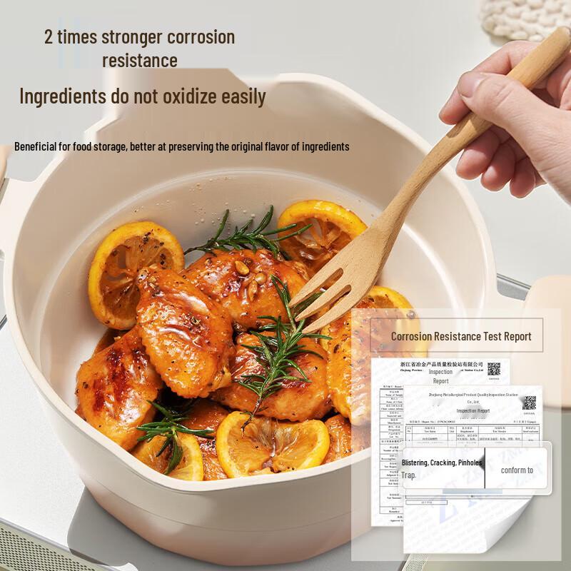 SUPOR Yatao Series Ceramic-Coated Healthy Soup Pot with Steamer