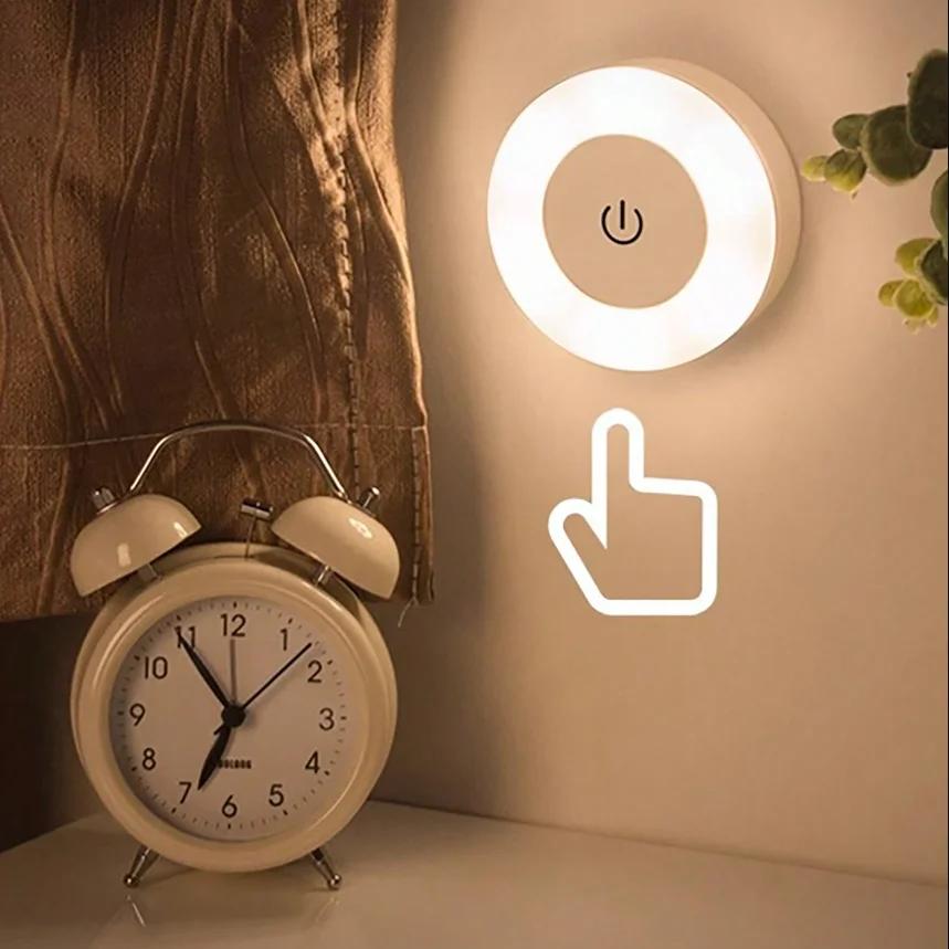 Led Wall Light Portable USB Rechargeable Night Light for Living Room Bedroom Lighting Lamps Bedside Lamp Touch Light Home Decor