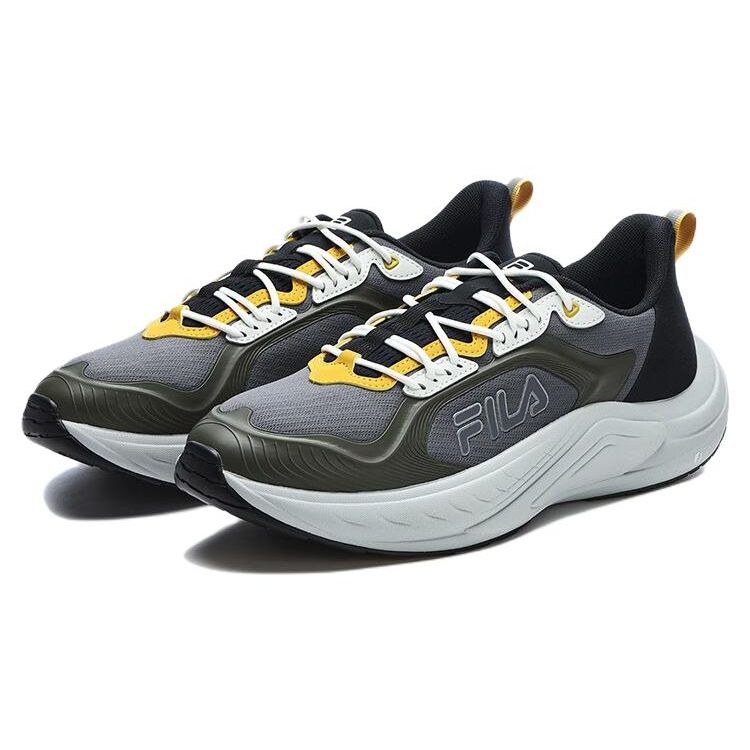 Fila Wolf Lightweight Comfortable Fabric Synthetic Leather Low-Top Training Running Shoes Men Sneaker Lime-Green A12M241233FSN