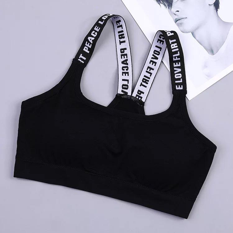 

Backless Wrap Sports Bra with Lettered Straps and Padding One Size