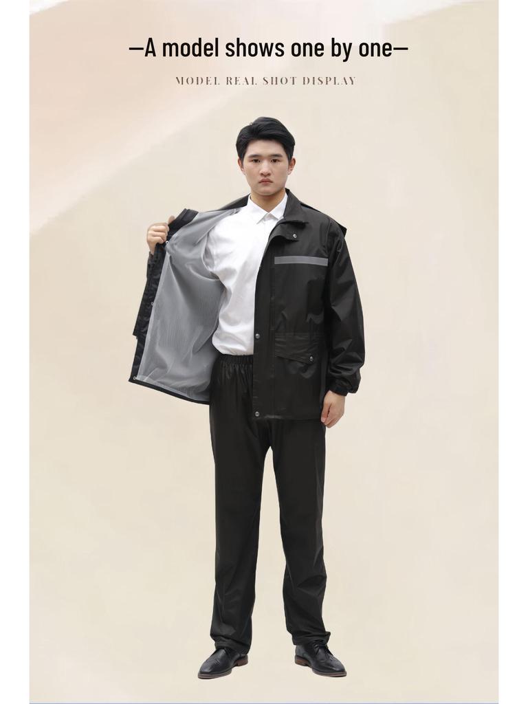 Protective Reflective Motorcycle Rain Suit - Ideal for Construction, Cycling & Riding