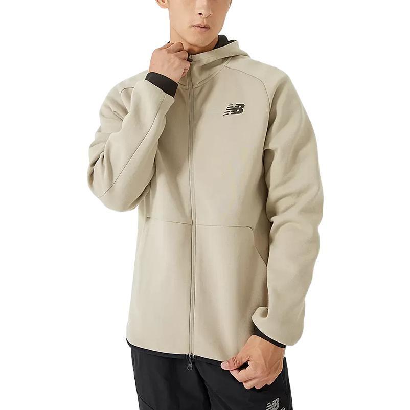New Balance Logo Sportswear Tech Fleece Windrunner Jacket Asia Sizing 'Cream White Black' Men's AMJ21178-AL