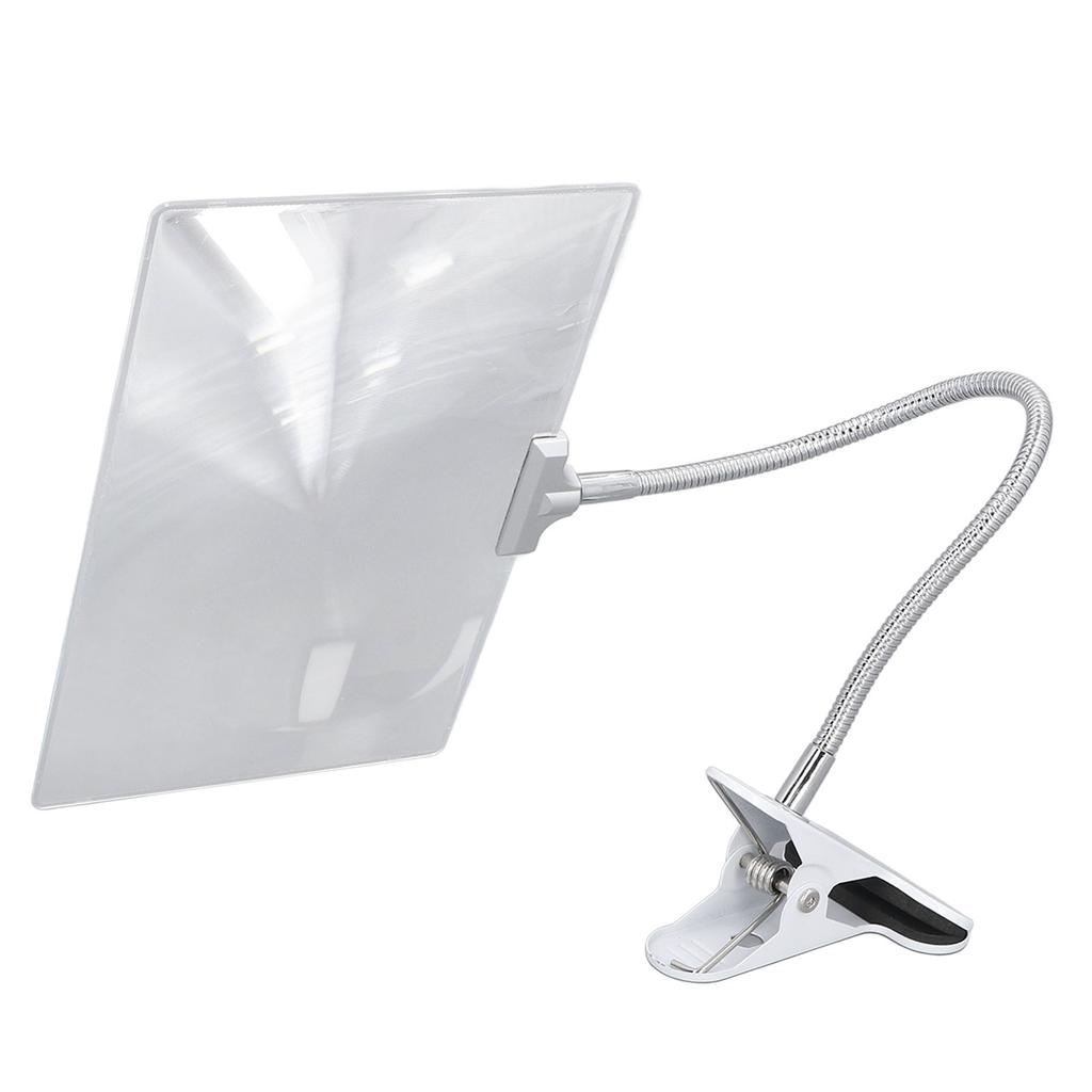 4X Große Seitenlupe Ganzseitiger Betrachtungsbereich Lupe mit flexiblem Schwanenhals für Senioren zum Lesen