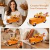 Distressed Wrought Pumpkin Pickup Truck Decoration for Fall Thanksgiving Home Decor