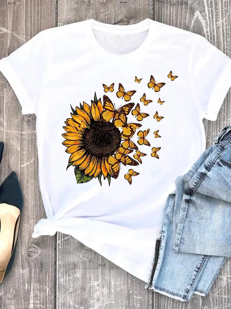 Women Tshirts Casual Sleeve Regular FeUnisex Graphic Tops Clothes Summer Clothing Leopard Heart Sweet Fashion Aesthetic Clothes