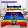 1PC Chakras Theme Bedding Quilt Set Quilt Cover Pillowcase Home Decoration Birthday Gift (1 * Duvet Cover + 2 * Pillowcase, Without core)A12