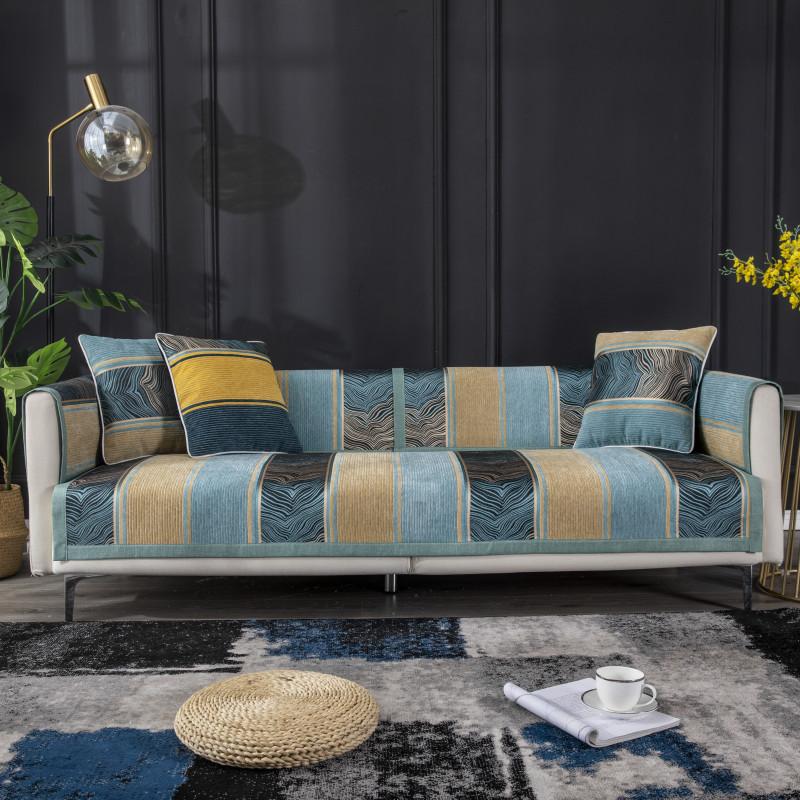 Vier Jahreszeiten Universal Kord Streifen Sofa Kissen Modern Schlicht Rutschfest Sofa Kissenbezüge Vollständig Bedeckt