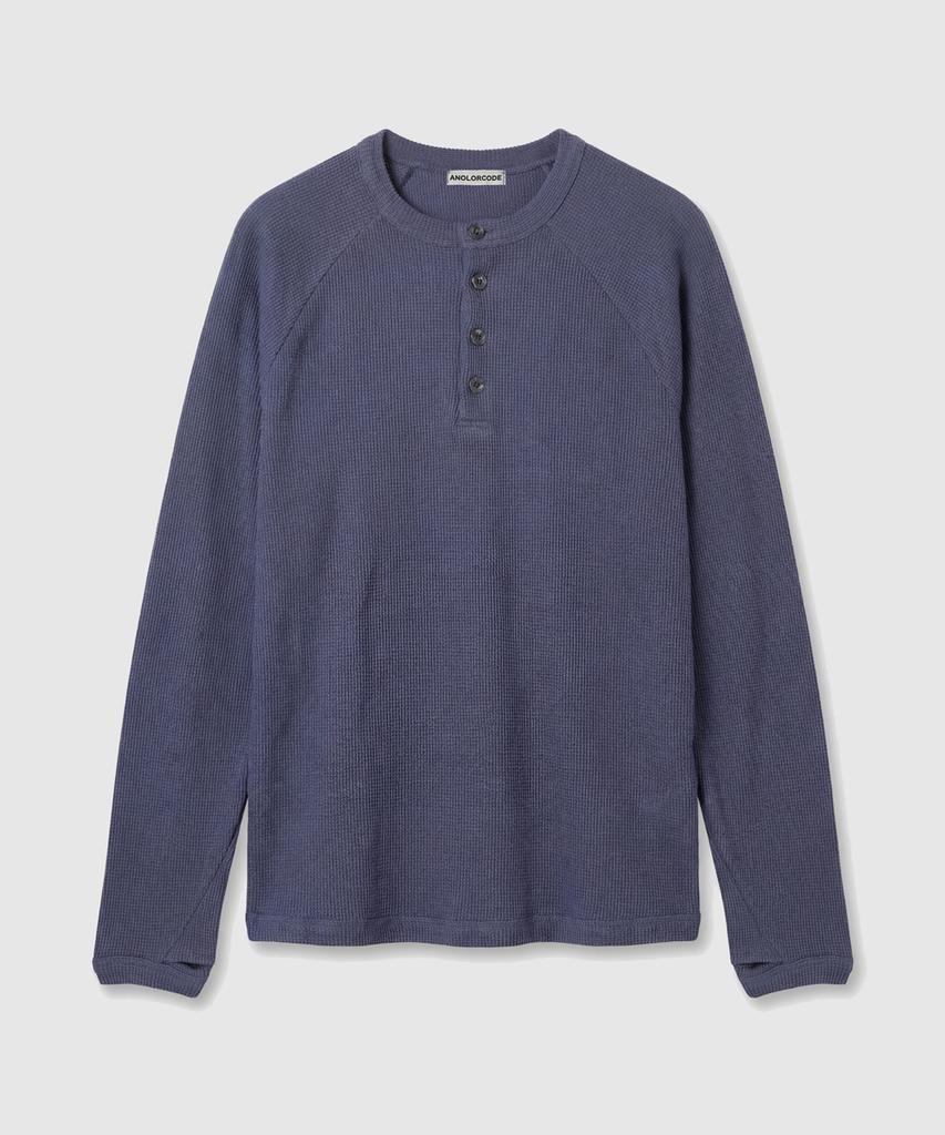 Eoneolleokodeu Crop Waffel Henley-Hals T-Shirt (3 Farben)