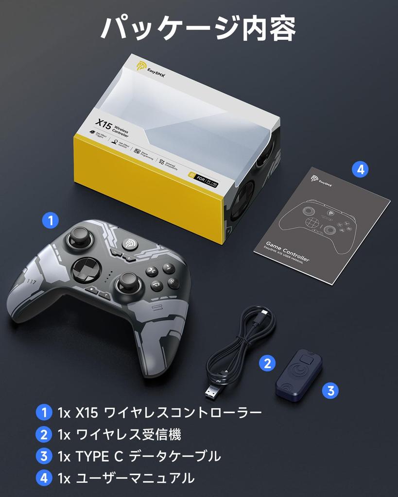 EasySMX Wireless RGB Backlit PC Controller for Switch Joy-Cons, Compatible with Windows PC, Switch, iOS, Android, and Steam, with Hall Effect