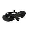 2025 Thick-heeled French Bow Pearl-toed Slippers Women's New High-heeled Sandals