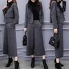 2025 Autumn/Winter Women's Herringbone Wool Coat & Wide-Leg Pants Set