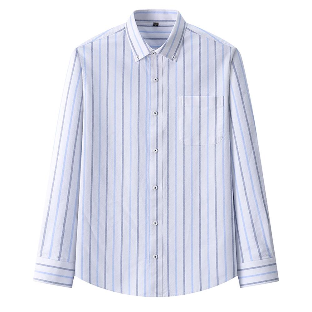 Herren Langarm Oxford Button-Down Hemden Freizeitkleidhemd für Herren Bequem 100% Baumwolle Mehrere Karomuster/Gestreift Herrenbekleidung