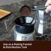 Watchget Dávkovací lievik na moka kanvičku, Nástroj na distribúciu kávy pre 54mm espresso kávovar, Vyrobené v Taliansku, Moka Express, 3 šálky, Čierny