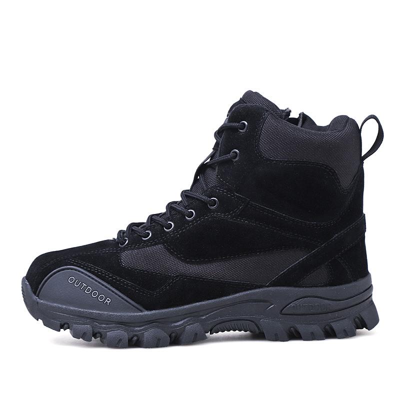 Winter Men's Ankle Boots,Outdoor Leather Ankle Boots, Men's Work Shoes, Hunting, Hiking, Camping and Mountaineering Sports Shoes