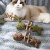 Funny Fish Bone Cat Chew Toy Wooden Teeth Cleaning Stick Cats Dental Toy for Dental Care Feline Toothbrush Alternative