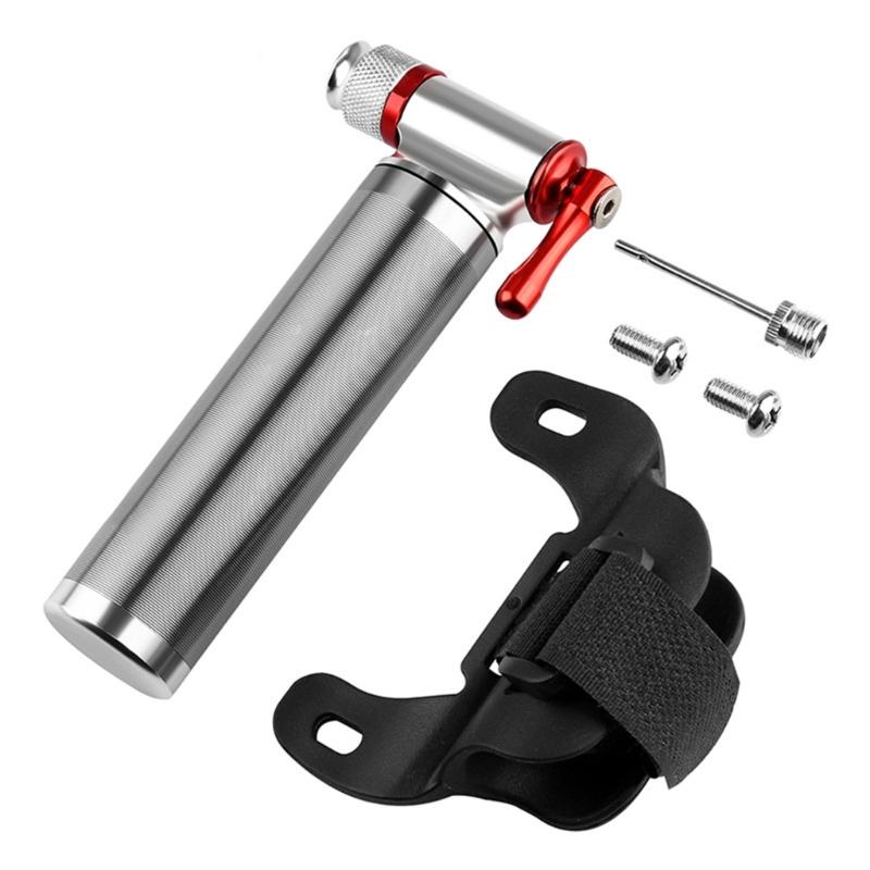 Aluminum CO2 Pump Tire Tube Mini BMX Bicycles Pump CO2 Cartridges Bicycles Schrader Presta Adapter Bike Pump Inflator