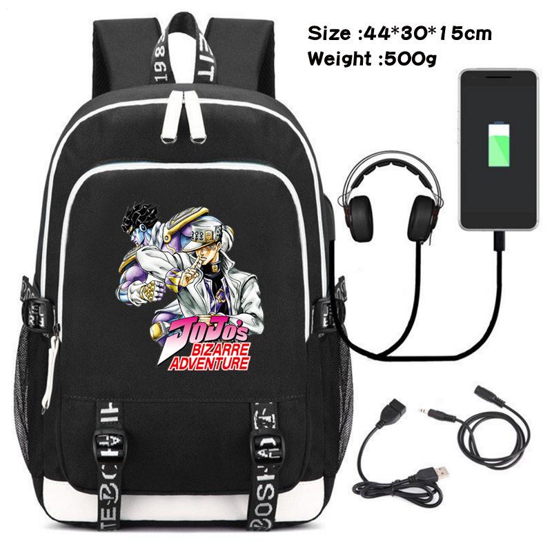 Jojo's Fantastic Adventure School Bag Anime Peripheral Backpack Schoolgirl Canvas Oxford Backpack