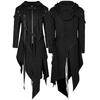 Men Irregular Cosplay Costumes Punk Gothic Steampunk Long Sleeve Hooded  Street Punk Vintage Jackets Irregular Trench Coat New