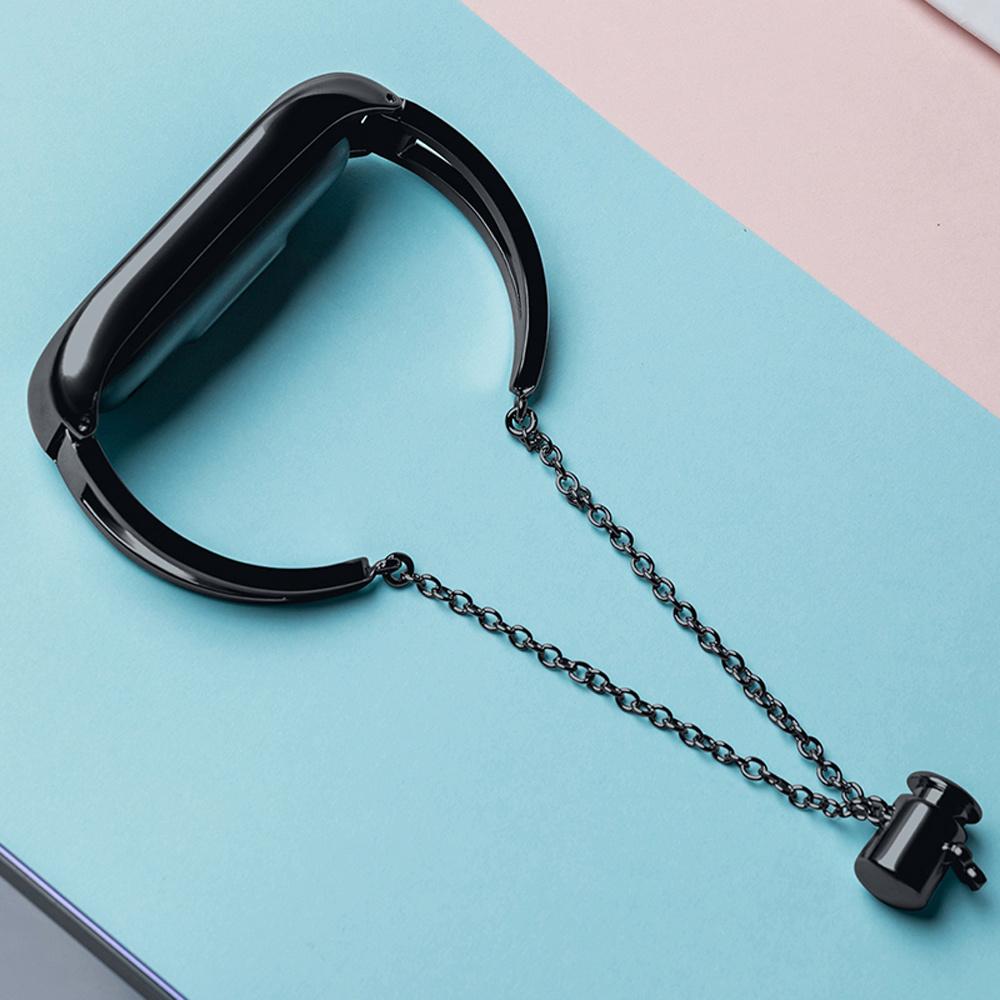 Ersatz Metallarmband Gliederarmband Kette Armband für Xiaomi Mi Band 6 / 5 / 4 / 3 schwarz