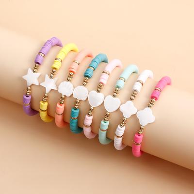 Europa, Amerika 2025 Frühling und Sommer Strand Freizeit Farbe Weichkeramik Liebe Perlmutt Armband Armband Damen