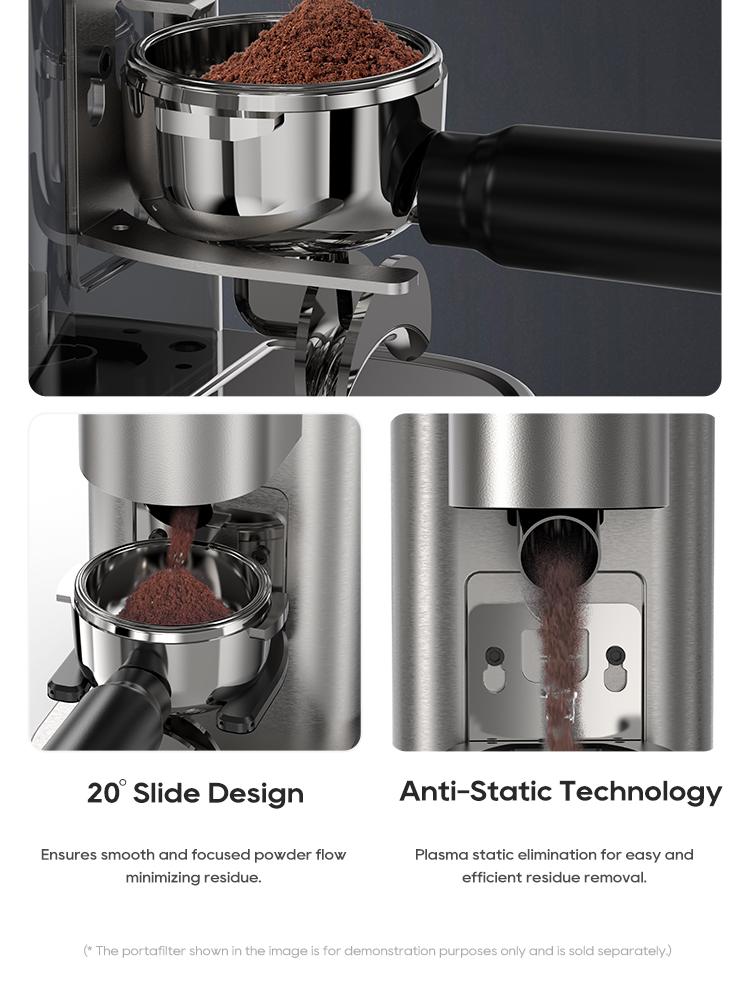 HiBREW G7 Electric Coffee Grinder, 48 Grind Settings, Anti-Static Technology, Stainless Steel Conical Burr, Compatible with 51/54/58mm Portafilters